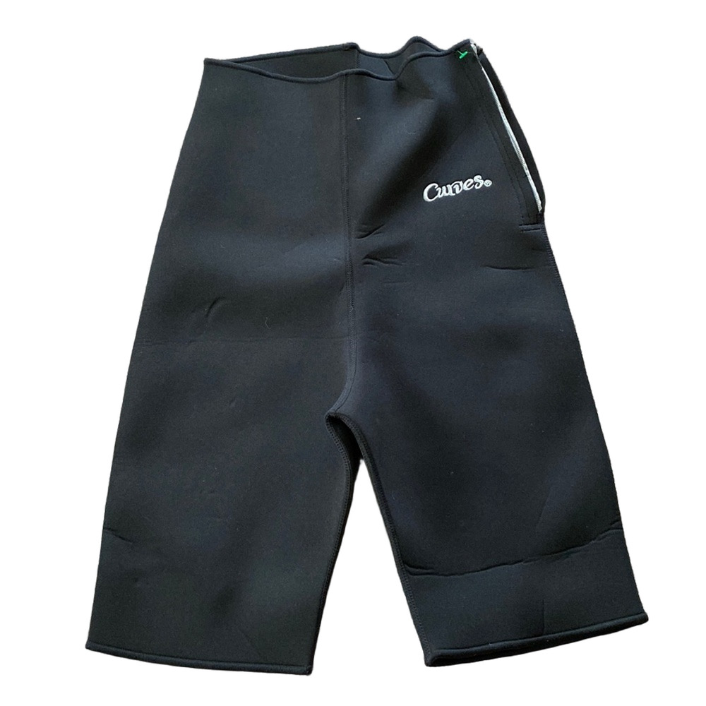 Curves Black Neoprene Sauna Shorts SIZE S Waist Trainer Sweat Shaper